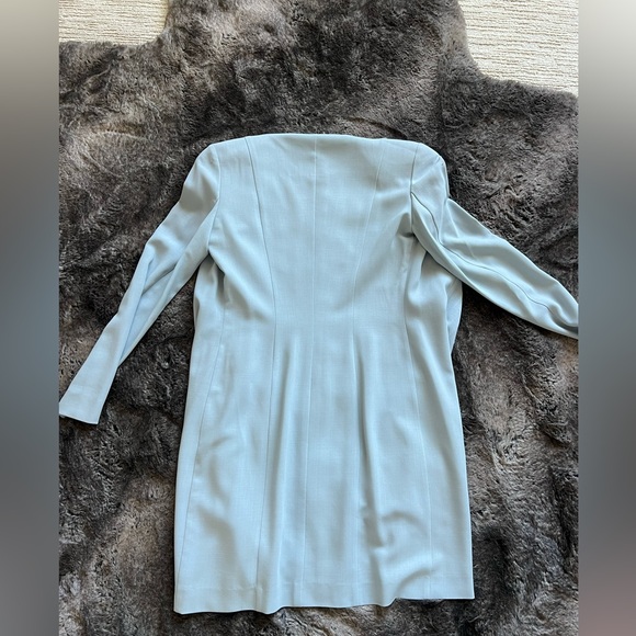 Giorgio Armani - Light blue compact wool coat with lining. Button closure. - Picture 5 of 7